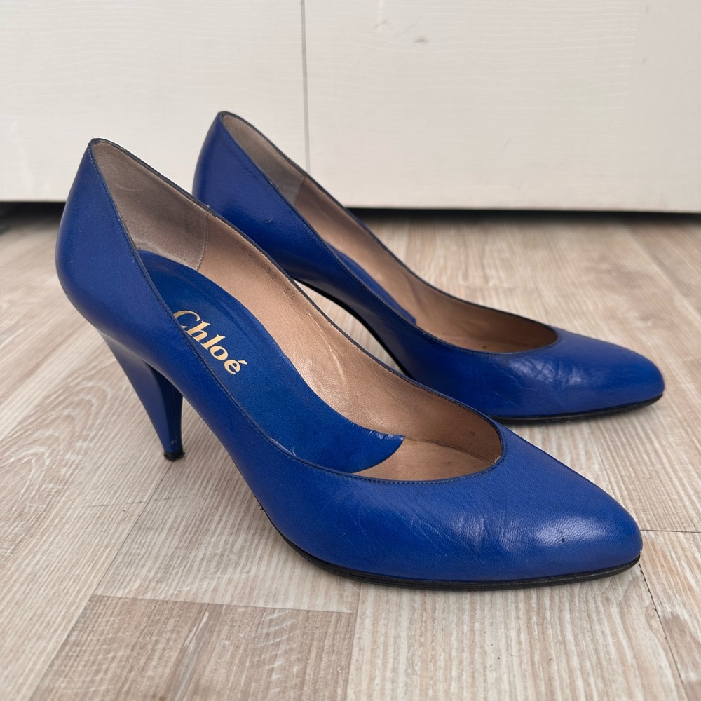 Chloe Pumps Vintage 1980’s in Royal/Lapis/Cerulean Blue Size 38
